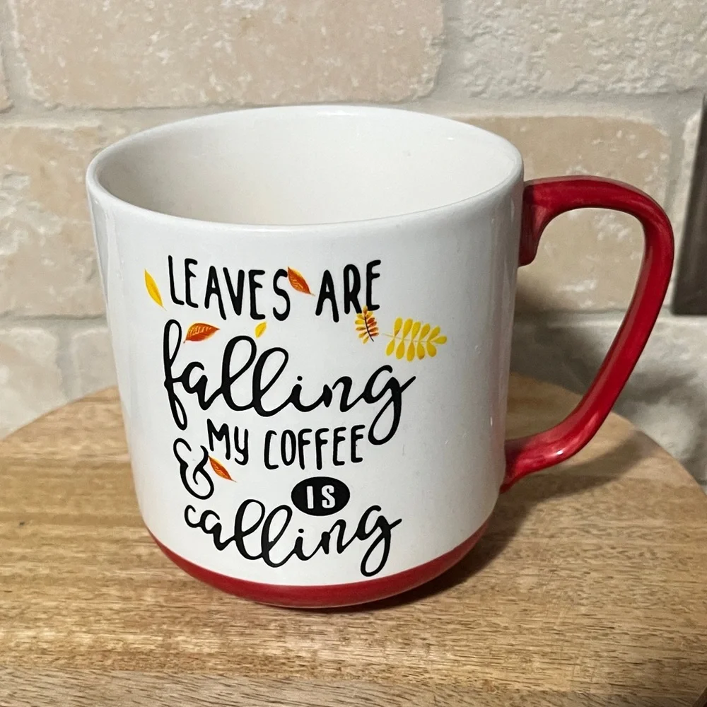 Red and White Fall Leaf 🍂 Coffee Mug - Picture 1 of 4